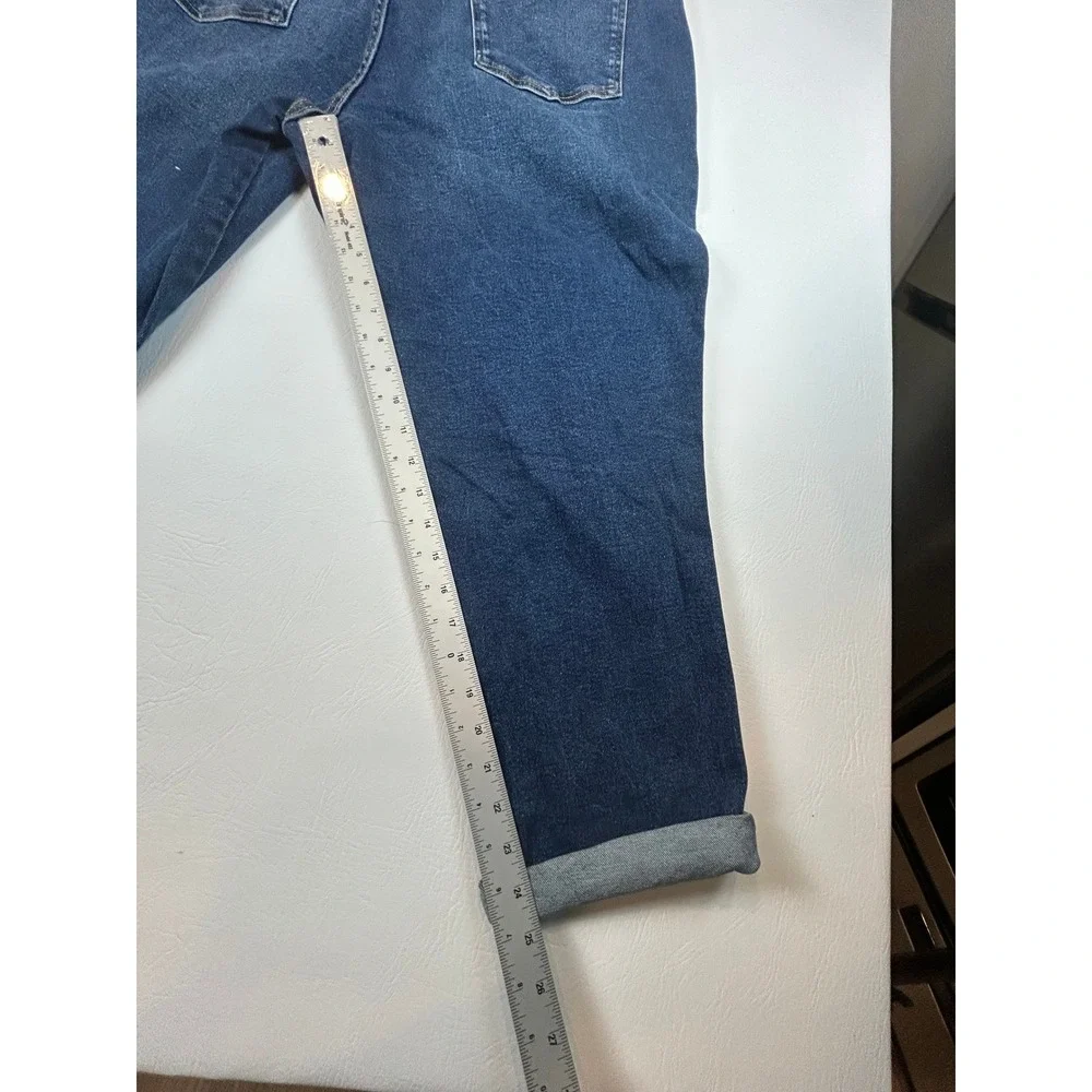 Arizona Jean Co Womens Mom Jeans 19 Dark Denim Highest Rise Distressed Casual